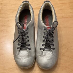 Camper Women's Shimmering Silver Sneakers